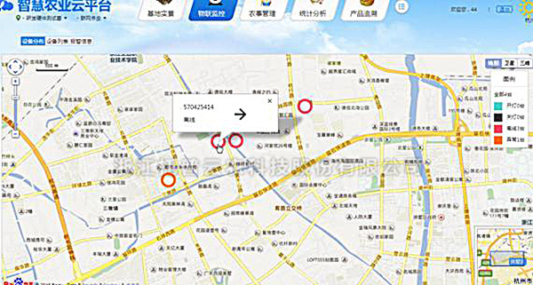 园区GIS地图展示装置的茶园杀虫灯